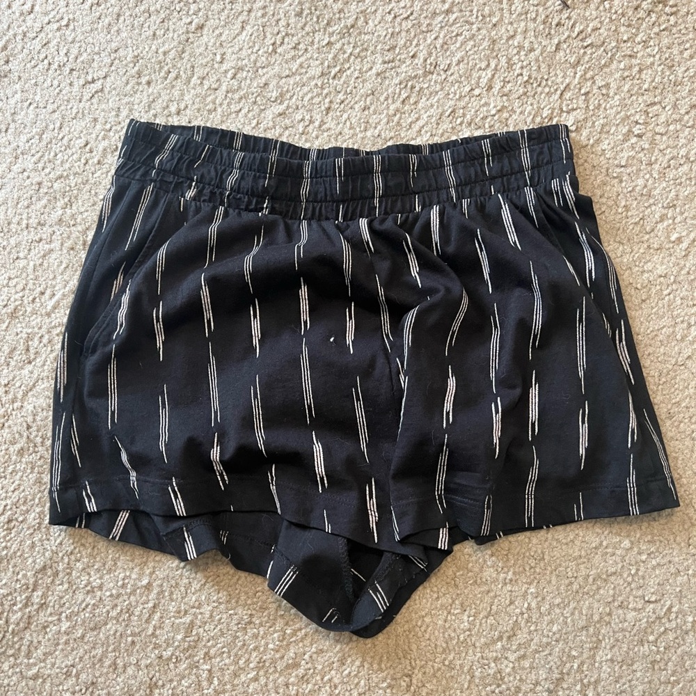 Black Patterned Women's Shorts